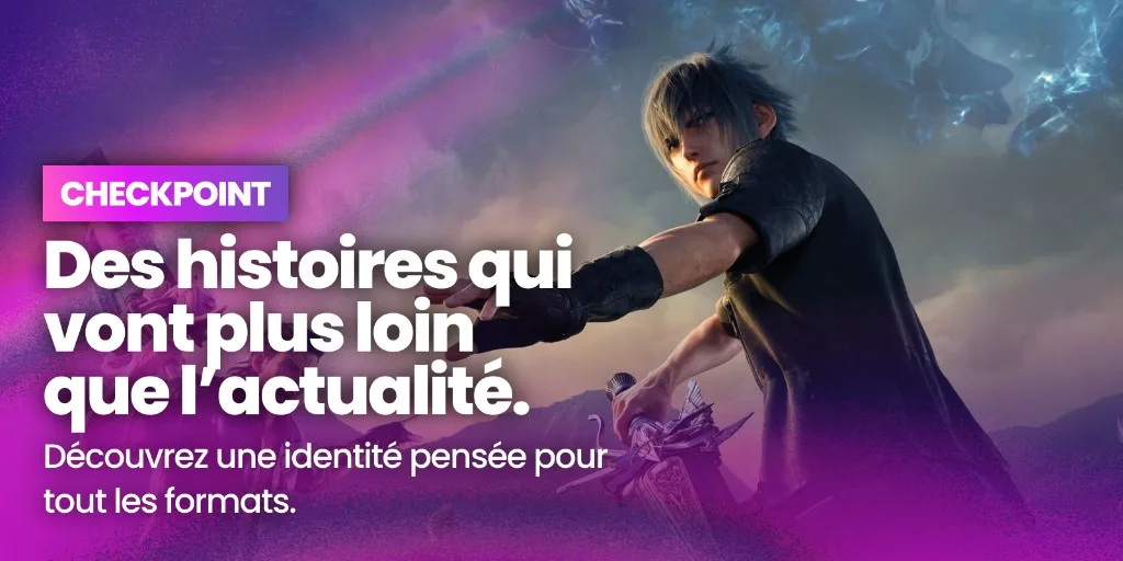 Composition sombre : « Des histoires qui vont plus loin que l’actualité » et un article Checkpoint