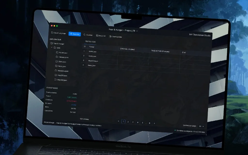 MV Translation Studio ouvert sur un ordinateur portable, visuel principal de l’étude de cas